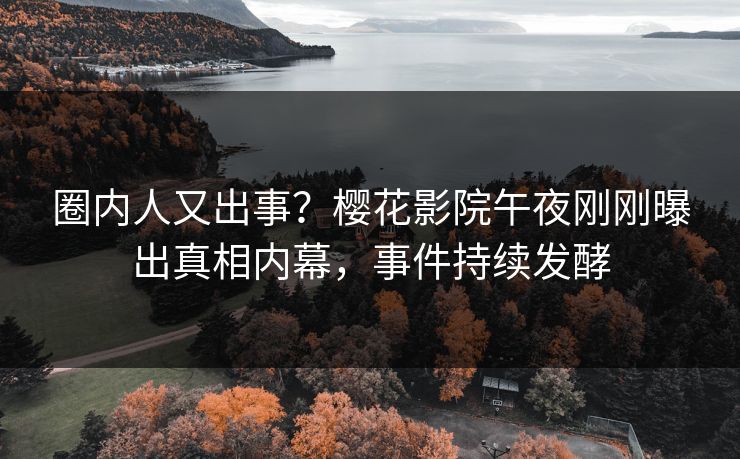 圈内人又出事？樱花影院午夜刚刚曝出真相内幕，事件持续发酵