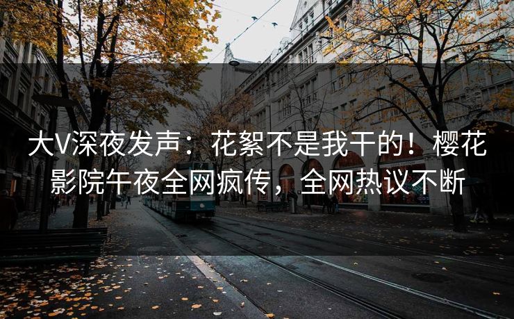 大V深夜发声：花絮不是我干的！樱花影院午夜全网疯传，全网热议不断